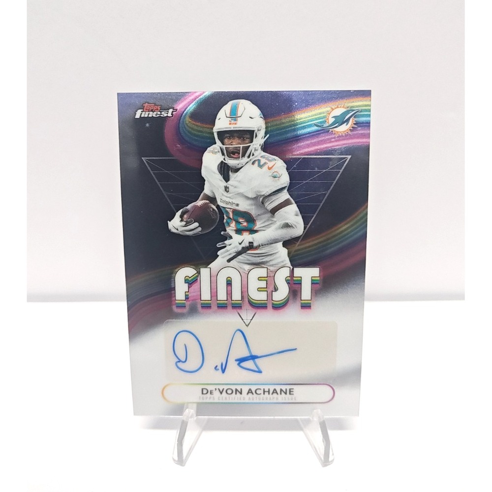2025 Topps Finest De'Von Achane Auto Miami Dolphins Football Card #FA-DA